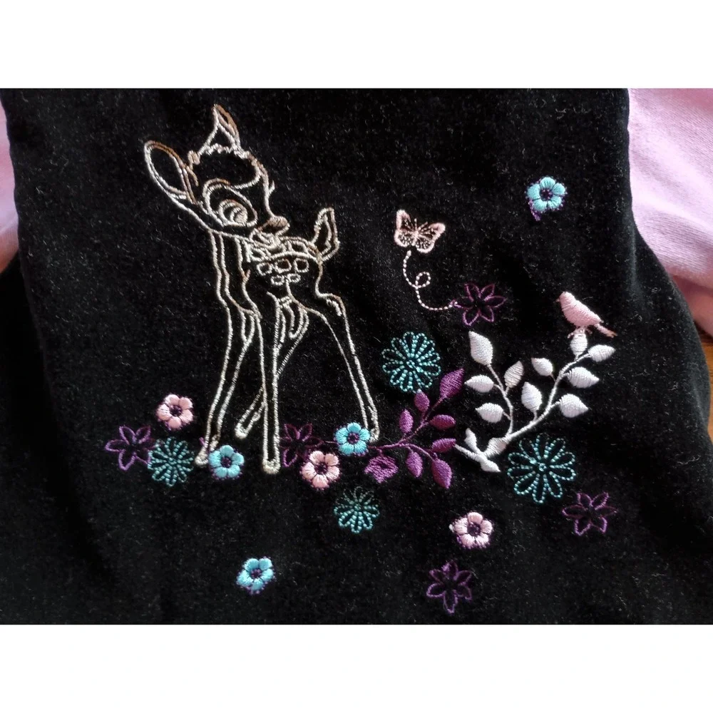 Disney Baby Bambi Velvet Embroidered 3-6 Mths 2 Piece‎ Dress Vintage Y2K